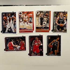 Set of 7 NBA Hoops Topps Basketball Trading Cards - Multiple Players